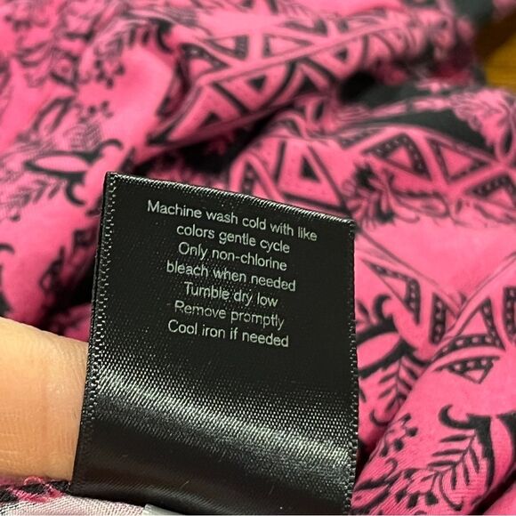 Apt 9 Pink and Black Patterned v-neck mini nightgown Dress size small - Picture 9 of 11